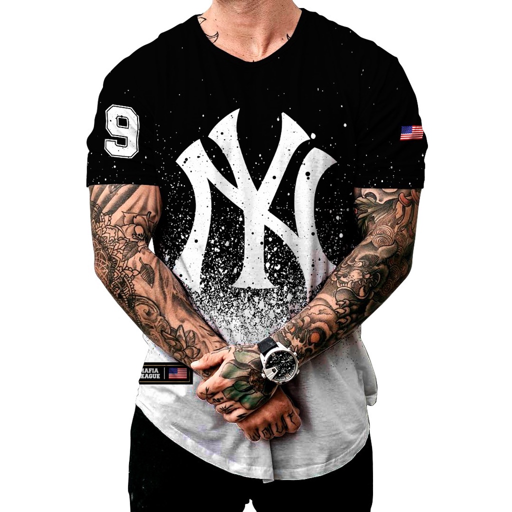 Camisas & Camisetas Tatuagem Preto Branco